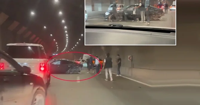 Dərnəgül körpüsündə çox sayda maşın toqquşub