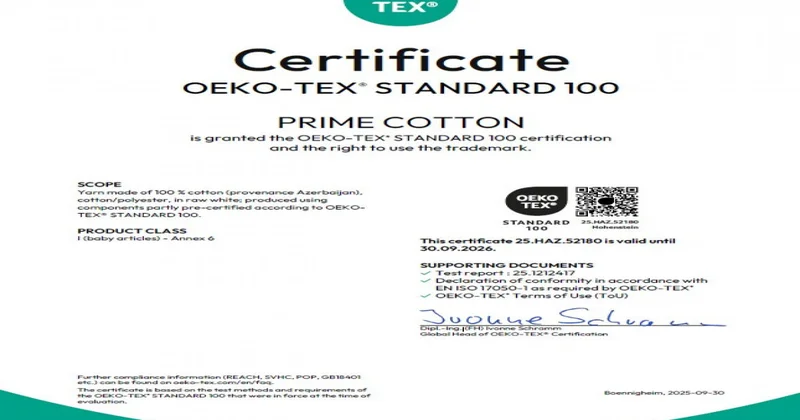 Prime Cotton Beynəlxalq Uğurlarını Genişləndirir