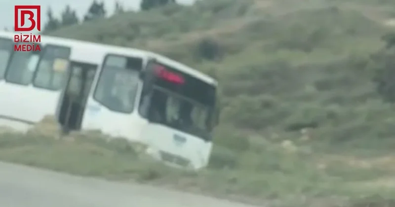 Bakıda idarəetməni itirən avtobus yoldan çıxdı VİDEO
