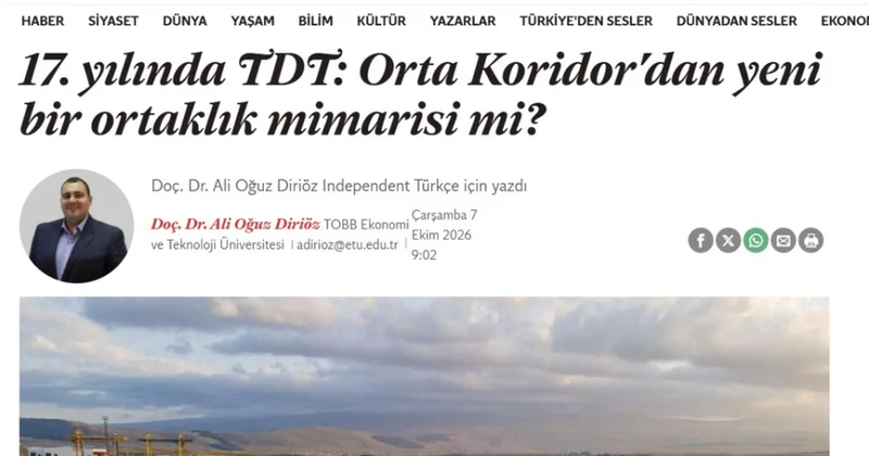 Türkiyə eksperti: Orta Dəhliz Türk dünyasının transformasiyası üçün başlanğıc nöqtəsidir