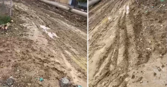 Biləcəridəki bu yol ucqar dağ kəndini xatırladır
