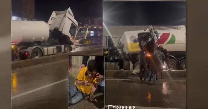 Bakıda ağırtonnajlı nəqliyyat vasitələri toqquşub