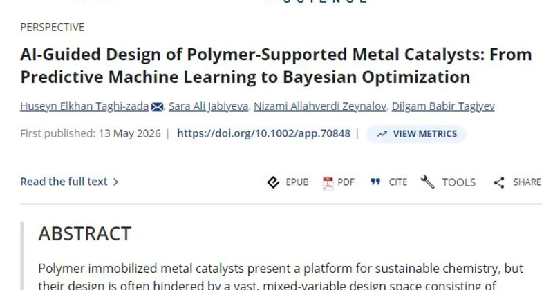 Kimyaçı alimlər metal polimer katalizatorların dizaynında süni intellekt yanaşmalarını araşdırıblar