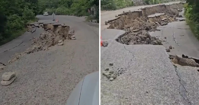 Seldən zərər görmüş Altıağac Xızı yolunda son vəziyyət Video
