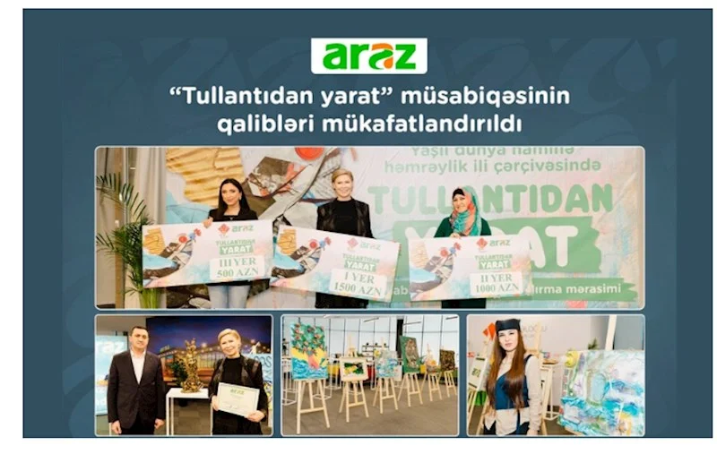 “Araz” supermarketlər şəbəkəsinin “Tullantıdan yarat” müsabiqəsinin qalibləri mükafatlandırılıb