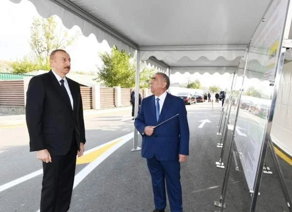 Prezident İlham Əliyev BöyükşorPirşağı yeni avtomobil yolunun açılışını edib