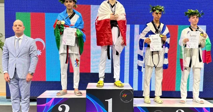 Юный азербайджанский тхэквондист завоевал серебро на европейском первенстве в Афинах
