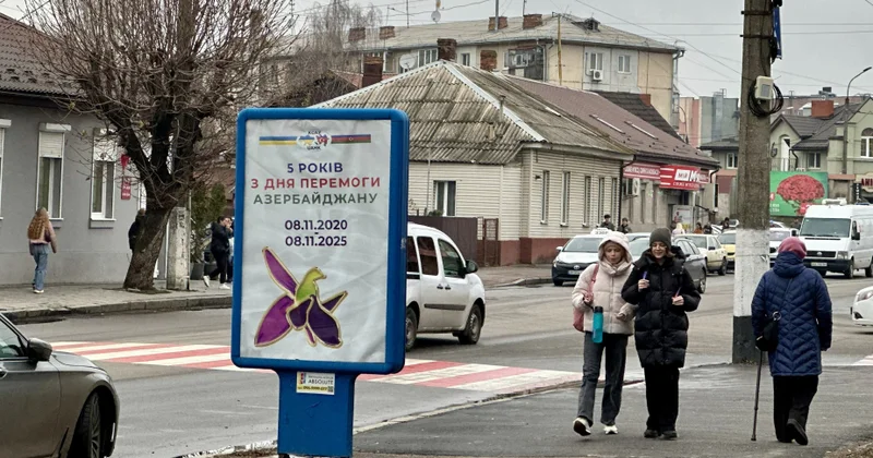 Ukraynanın Jitomir şəhərində Azərbaycanın Zəfər Günü ilə bağlı bilbordlar quraşdırılıb