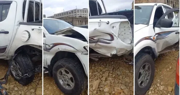 Bakıda Lexus təmirə dayanan Mitsubishi ni vurub aşırdı