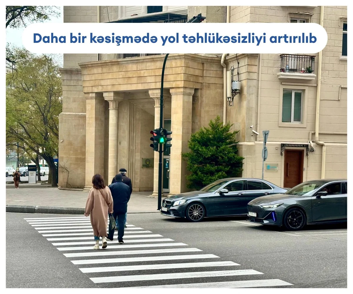 Bakıda daha bir ərazidə piyada keçidləri yeniləndi