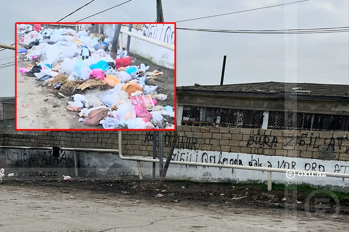 Hökməlidə məktəbin qarşısında zibillik yarandı, polis işə qarışdı