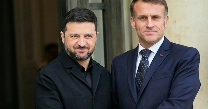 Makron Zelenski ilə Ukrayna münaqişəsini müzakirə etdi