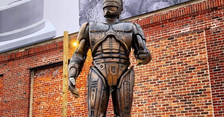 “Robokop”un 8 ildir gecikən heykəli ucaldıldı Foto