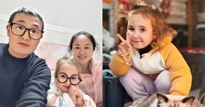 Çinli cütlüyün mavi gözlü sarışın qızı görənləri təəccübləndirir