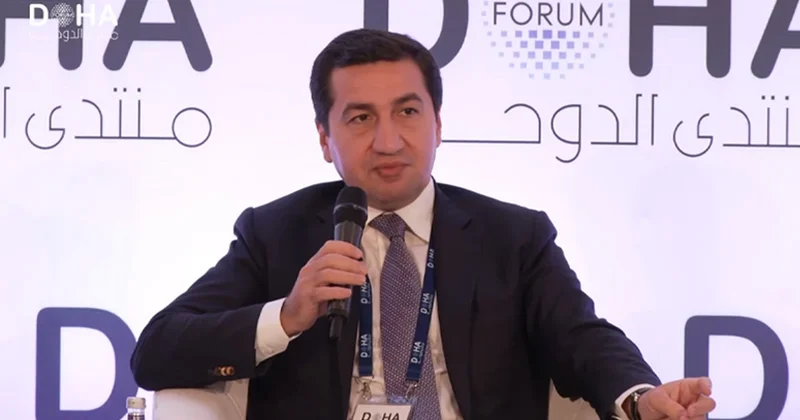 Hikmət Hacıyev Doha Forumu çərçivəsində müzakirələrlə bağlı video paylaşıb VİDEO