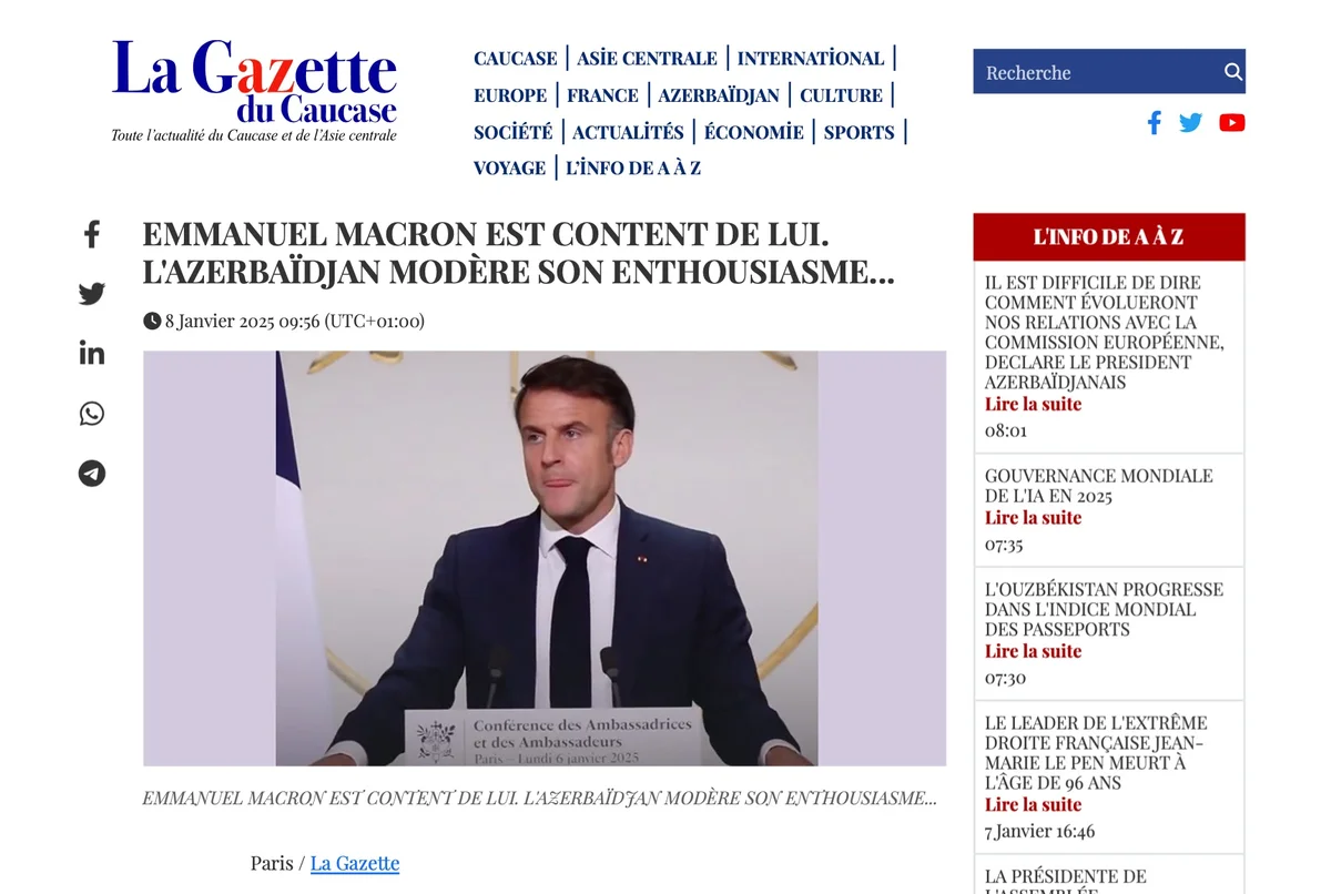 La Gazette du Caucase разоблачила лицемерие Макрона в вопросах международного права