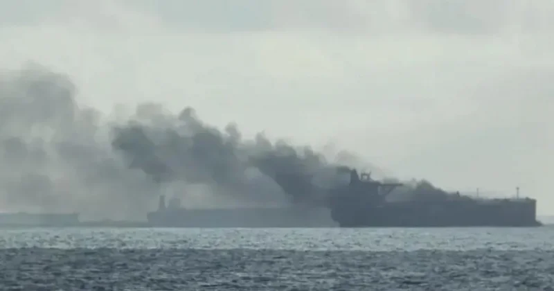 Rusiyaya aid olduğu ehtimal edilən daha bir tanker Türkiyə sahillərində PUA ilə vurulub