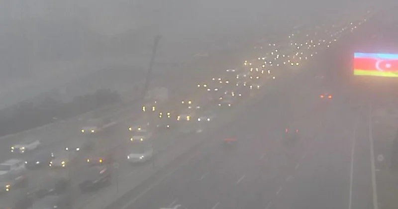 Dumanlı Bakı yollarındakı vəziyyət Fotolarda