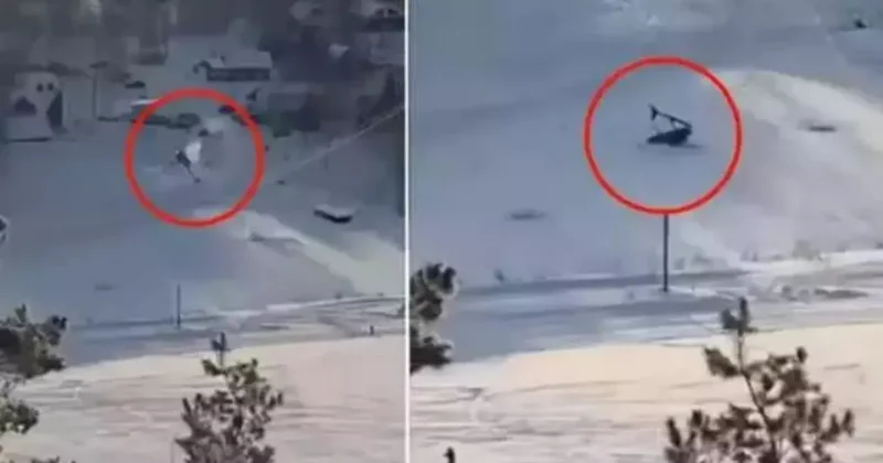 Helikopter elektrik xəttinə ilişərək qəzaya düşdü: 2 ölü Video