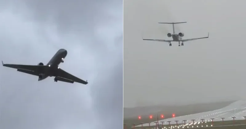 Məşhur futbolçunu gətirən təyyarə İstanbulda çətinliklə eniş etdi Video