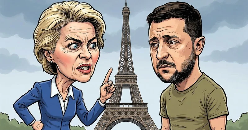 Von der Leyen Parisdə Zelenskini hədələdi
