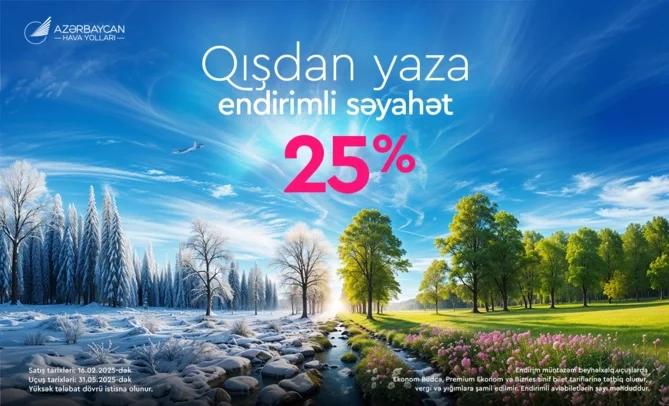 AZAL dan bütün istiqamətlərə 25% endirim kampaniyası