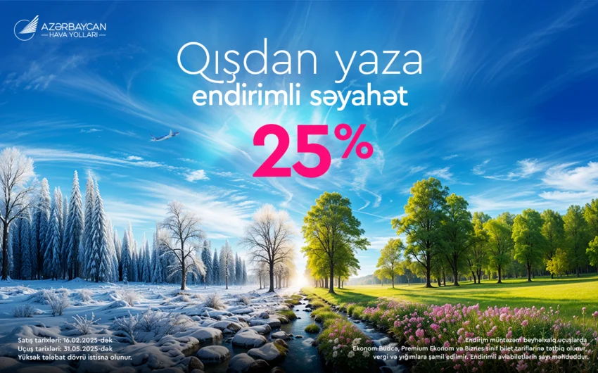 AZAL aviabiletlərə 25 % endirim edib