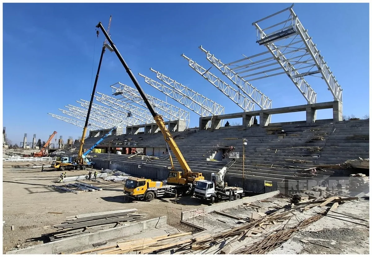 Tikintisi davam edən Gəncə stadionunun son vəziyyəti FOTO