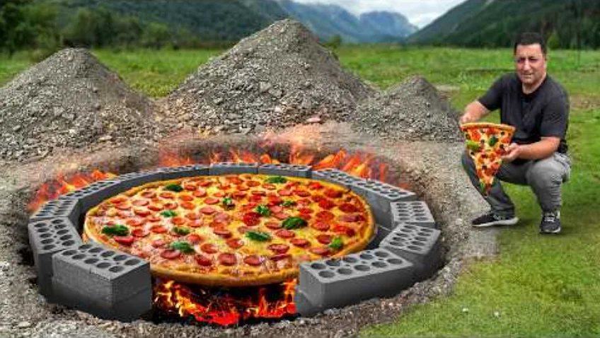 Məşhur azərbaycanlı aşpaz nəhəng pizza bişirdi