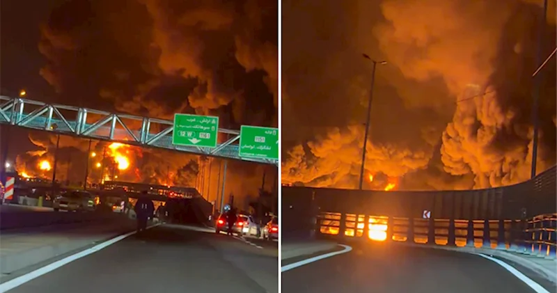 İsrail Tehrandakı neft infrastrukturunu bombalayıb Video