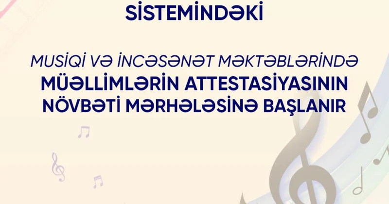 Musiqi və incəsənət məktəbləri müəllimlərinin attestasiyasının növbəti mərhələsinə başlanılır