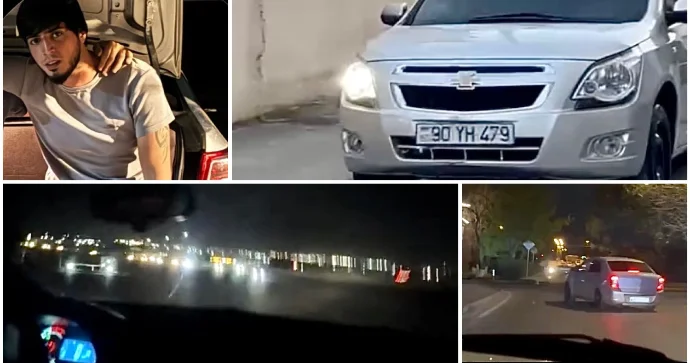 Bakı küçələrində “oyun çıxaran” sürücü: “Sağ sol” edib maşını əks istiqamətə fırlatdı VİDEO