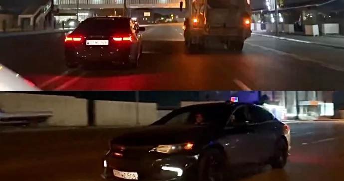 Maşının damına sayrışan işıq quraşdırıb prospekt boyu “şou” göstərdi 77 MZ 506 VİDEO