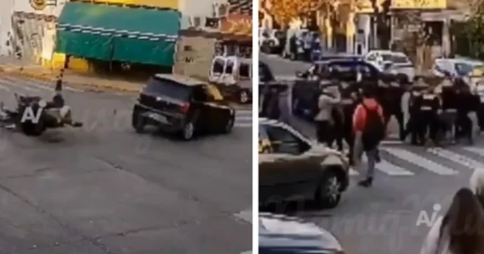 Təkər oğurlayıb maşınla qaçarkən qəza törədən şəxsləri döyüb polisə verdilər VİDEO