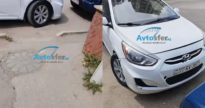 Sürücü avtomobili elə saxladı ki, piyadaya yer qalmadı VİDEO