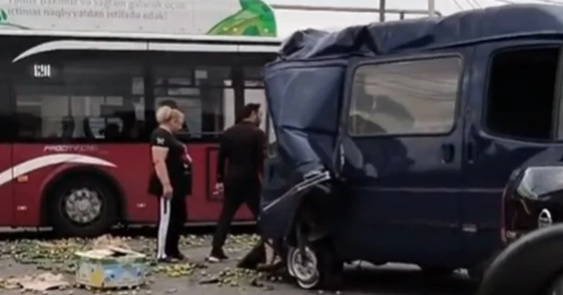Yük avtomobili Baku Bus la TOQQUŞDU: Meyvələr yola dağıldı