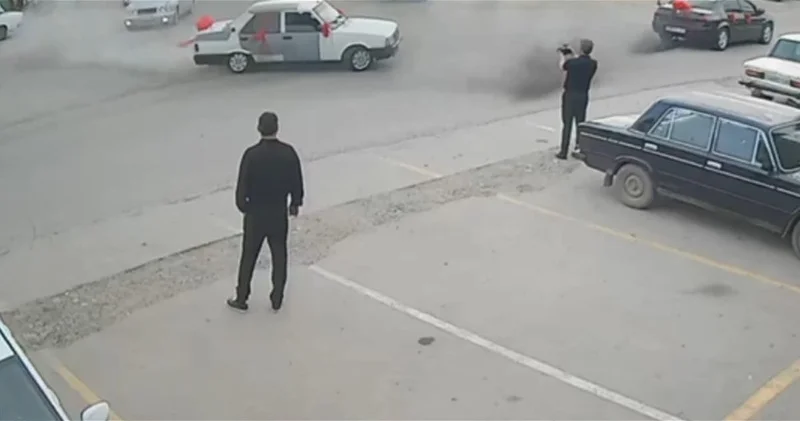 Автохулиганство на свадьбе в Саатлы: один из водителей арестован, второй лишен прав ВИДЕО