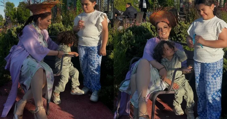 Nəvəsinin ad gününü belə təbrik etdi Fotolar