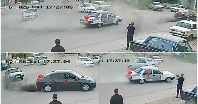 Saatlıda toy karvanı “drift şousu”na çevrildi: Sürücülər HƏBS EDİLDİ VİDEO