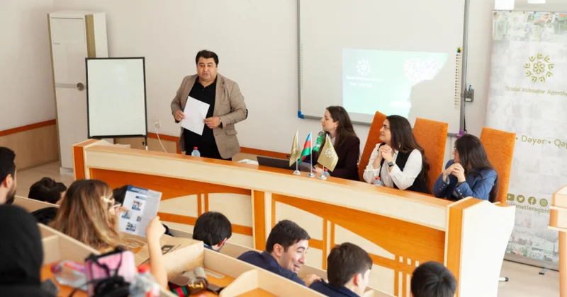 Sosial iş ixtisası üzrə təhsil alan tələbələrlə görüş təşkil edilib