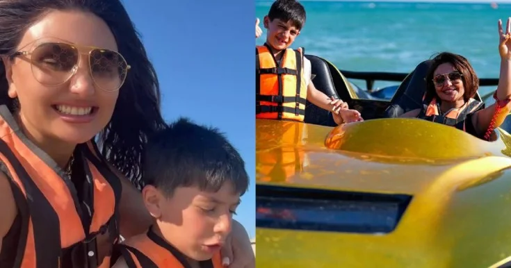 Şəbnəm oğlu ilə belə dincəlir Video