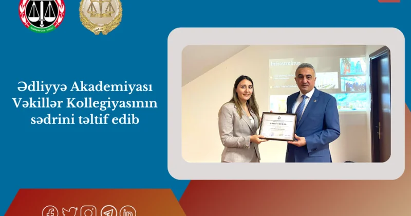 Ədliyyə Akademiyası Vəkillər Kollegiyasının sədrini təltif edib FOTO