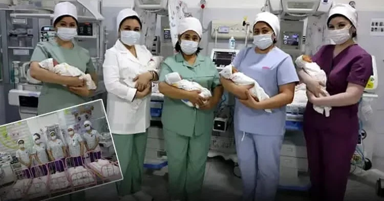 Ana beşəm dünyaya gətirib: Onlardan üçü qız, ikisi oğlandır FOTOLAR