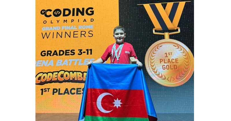 10 yaşlı azərbaycanlı şagird Romada keçirilən beynəlxalq STEM Olimpiadasında dünya birincisi oldu