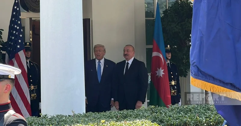 Prezident İlham Əliyev Donald Trampla görüşmək üçün Ağ Evə gəlib