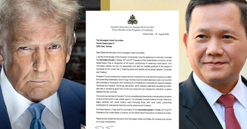 Камбоджа официально выдвинула Трампа на Нобелевскую премию мира