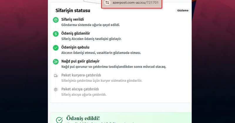 Ehtiyatlı olun, Azərpoçt adından saxta mesajlar göndərilir
