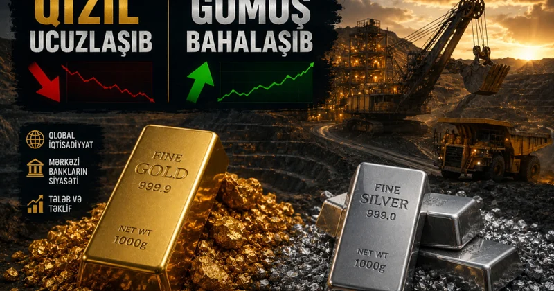 Qızıl ucuzlaşıb, gümüş bahalaşıb