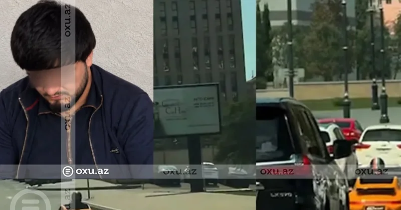 Polis Bakıda yolda oyuncaq maşın sürən şəxsi tapdı