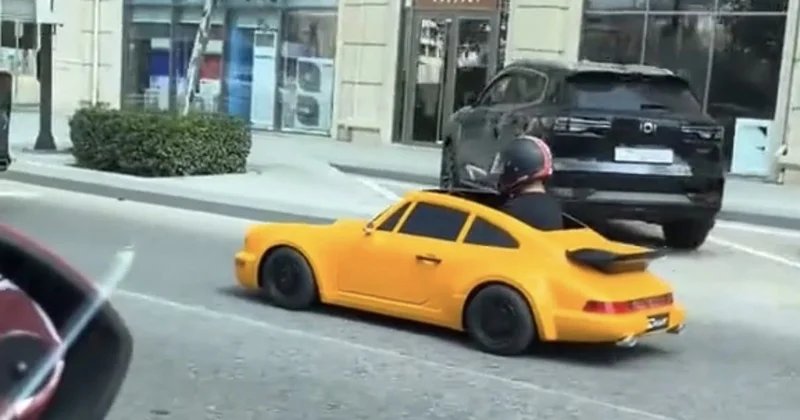Bakıda oyuncaq avtomobillə yola çıxan şəxs məsuliyyətə cəlb olunub